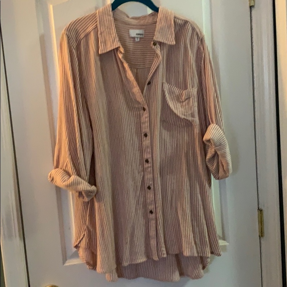 Burgundy striped soft tunic